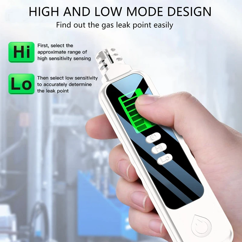 1 Stück tragbarer Erdgasdetektor Alarmton Methan Hexan mit LCD-Bildschirm 2 AAA-Batterien für Zuhause C