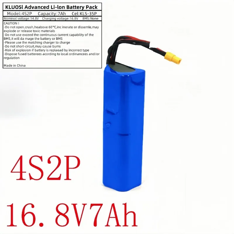 

Kluosi 16.8V Li-ion batterie 14.8V 7Ah 4S2P haute capacité UAV Rechargeable pour divers avions RC Drone Quadrotor XH2.54-5P XT60