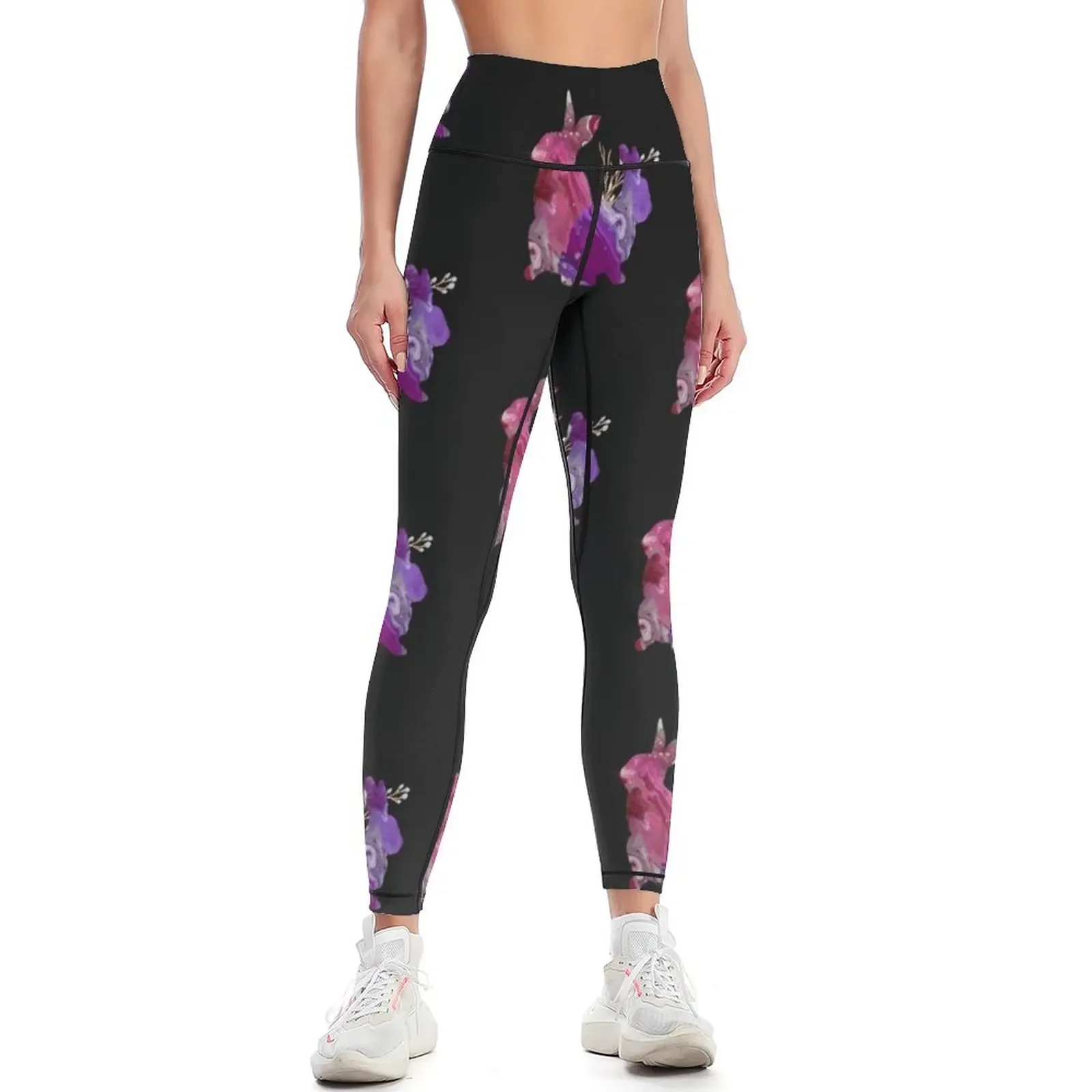 

Fluid Art Abstract Bunny - Easter Bunnies - Pink Purple Bunny Artwork Print Design. Leggings sports woman gym Womens Leggings
