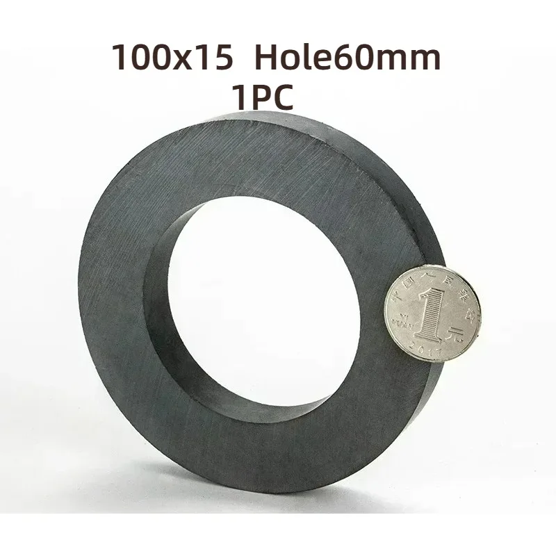 

100x15mm Black Circular Ring Magnet Ferrite Magnets with Hole Speaker Magnetic Ring Permanent Magnet