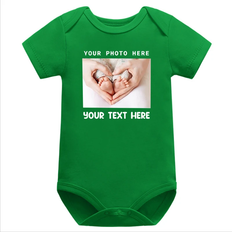 Bodysuit personalizado foto, camisa do texto, recém-nascido bebê menina roupas, 0-6m