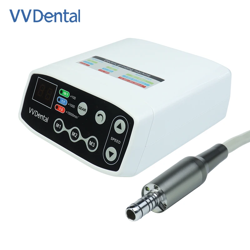 เครื่องทันตกรรม vvdental LED ไมโครมอเตอร์ไฟฟ้าแบบไม่มีแปรงถ่านสเปรย์น้ำแร่ภายใน/1:1 1:5ไฟเบอร์ออปติก contra