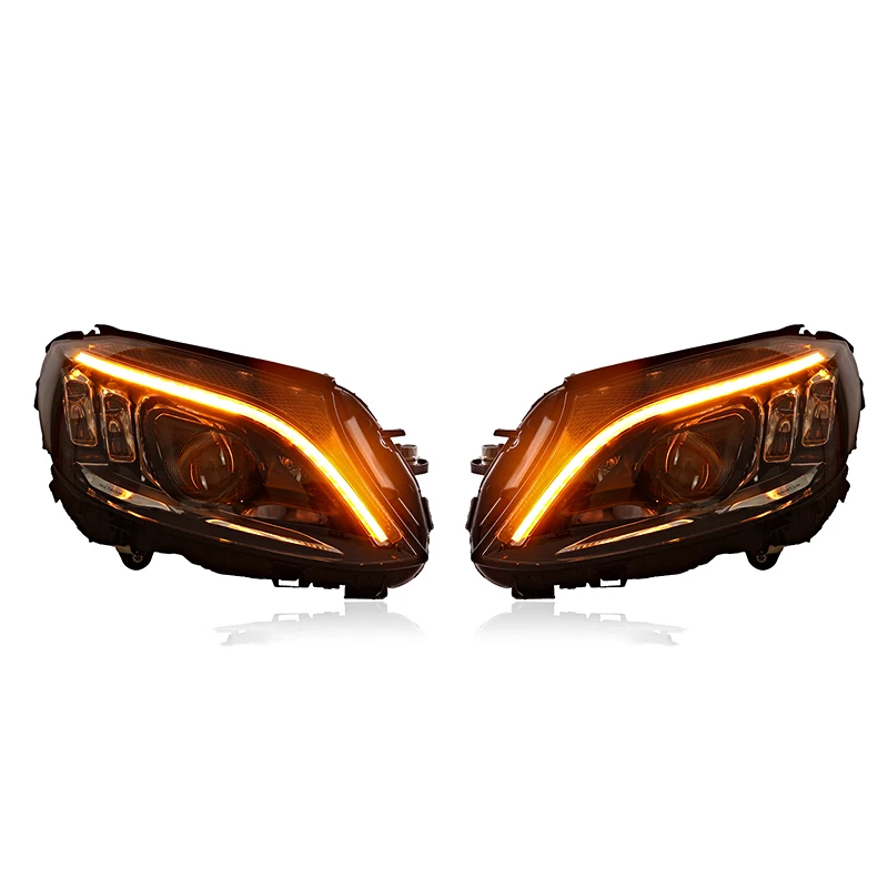 ROLFES 2x Head Lamp For Mercedes Benz C-Class W205 C180 C260 2015-2021 Turn Signal Upgrade LED Headlight Lens Auto Accessories