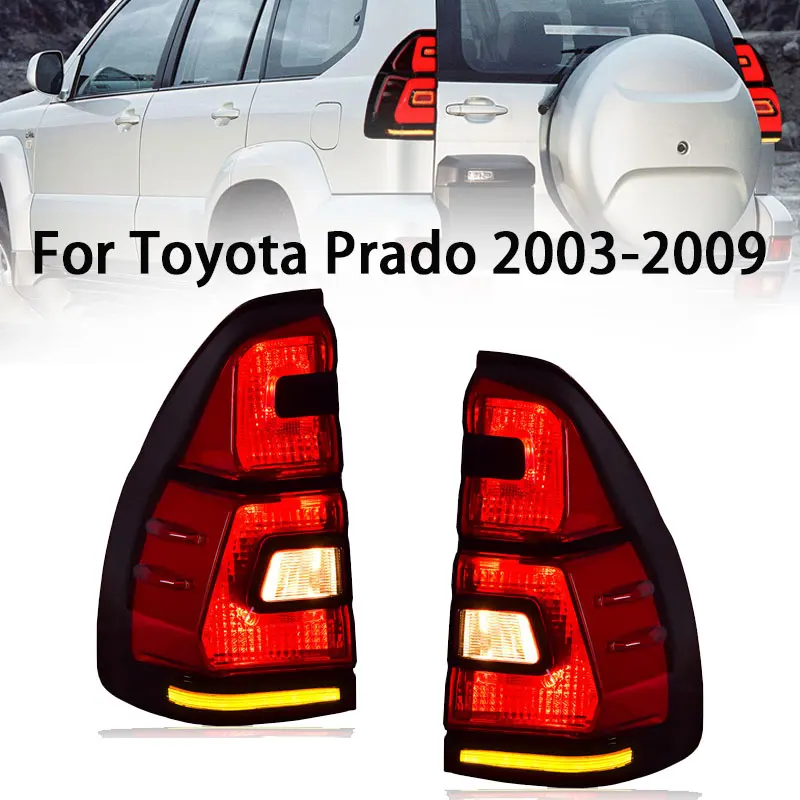 Car Styling for Toyota Prado 120 Tail Light 2003-2009 Prado Taillight Rear DRL Fog Brake Reversing Turn Signal