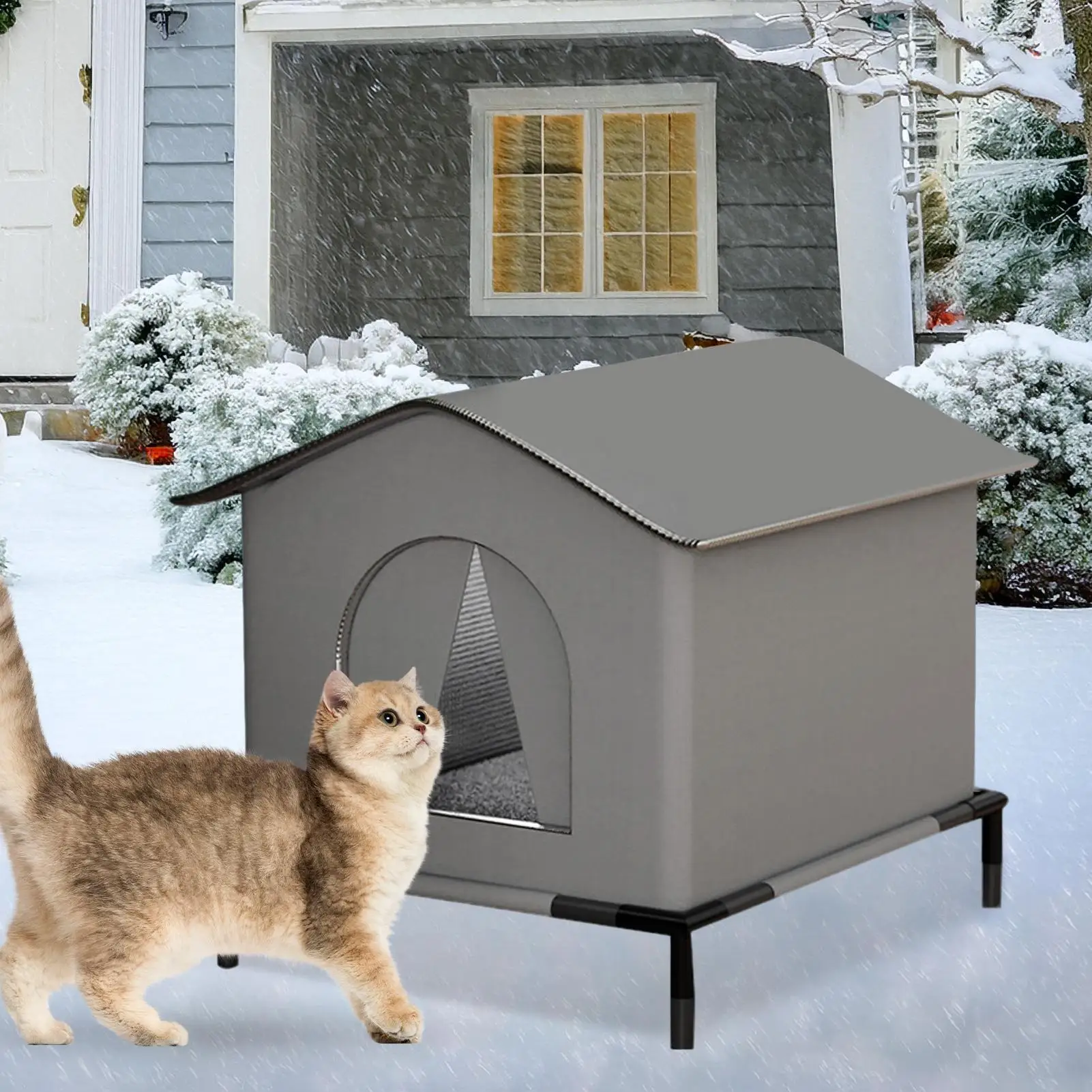 winter Stray Cat dog Warm House Waterproof Outdoor Warm Pet Cave Sleeping Beds Home Foldable Washable for Dog Puppy Supplies