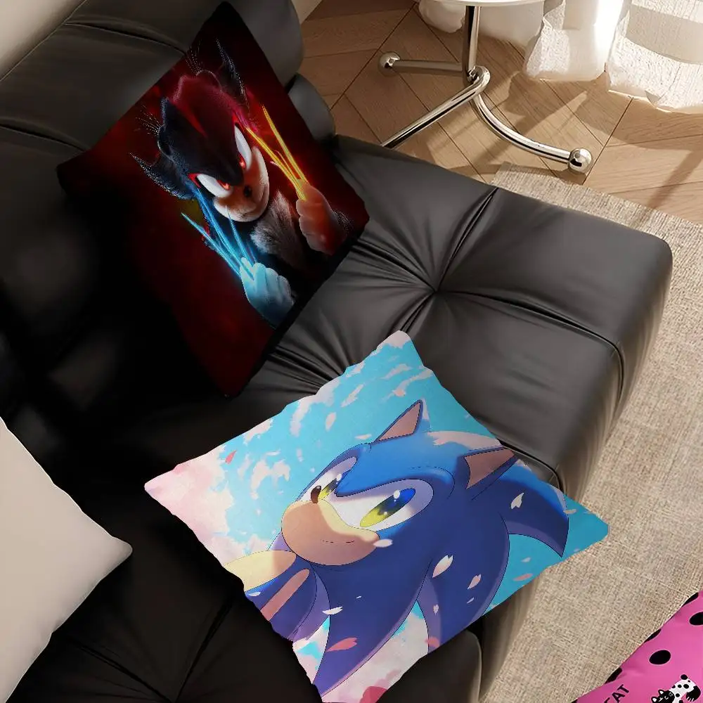 Classic Game S-SonicS 45*45cm Cushion Cover Pillow Cover Decor Pillowcase Home Pillowcase for Couch Pillow