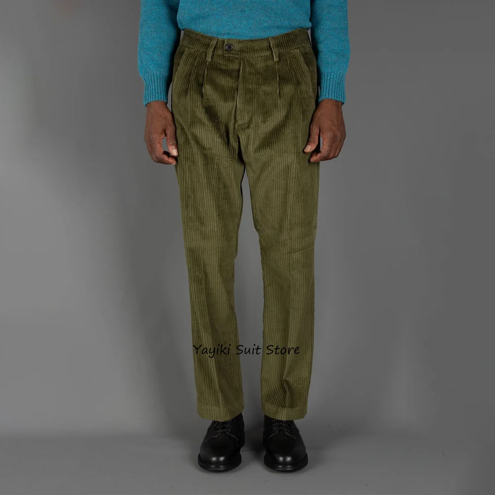 

Мужские брюки пошиття для мужчин, облегающие деловые повседневные брюки из вельветовой ткани, прямые рабочие брюки, классическая одежда