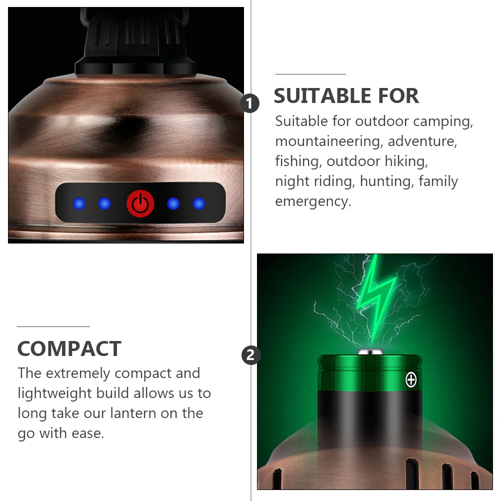 1 قطعة مصباح التخييم LED القابل لإعادة الشحن تصميم مدمج في الهواء الطلق مصباح الخيمة المحمولة فانوس فائق السطوع للمغامرة المشي لمسافات طويلة #1