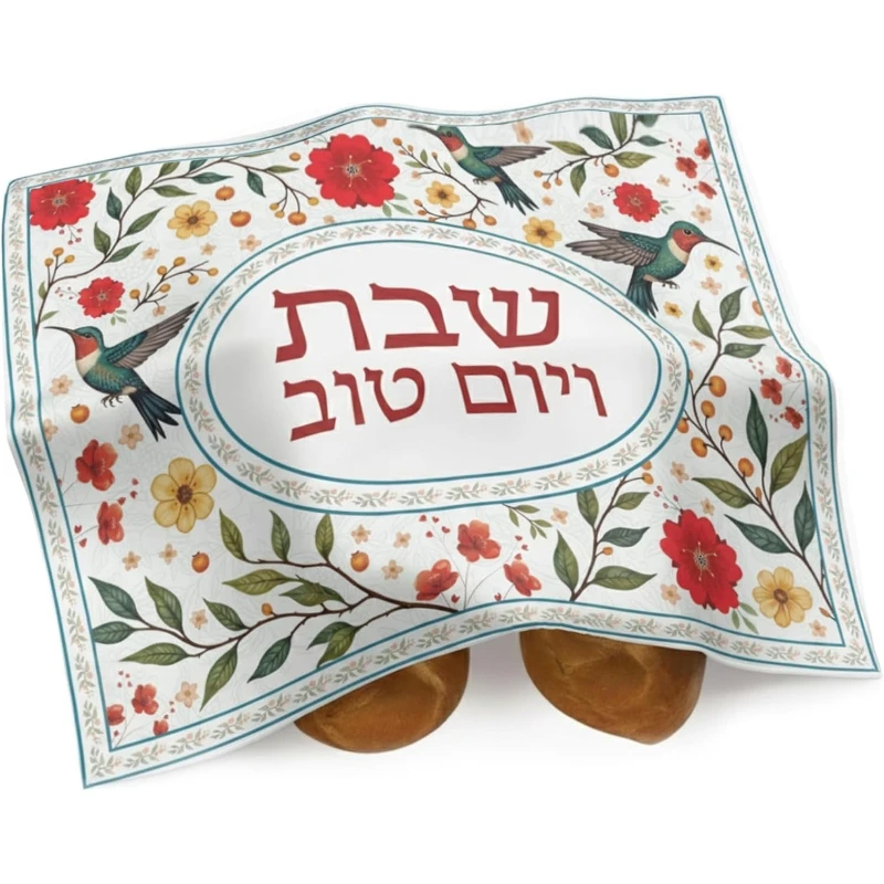 Passover Polyester Floral Challah Cover Jewish Holiday Decor Reusable Kitchen  Dining Matzo Cover Cloth Passover Decorations