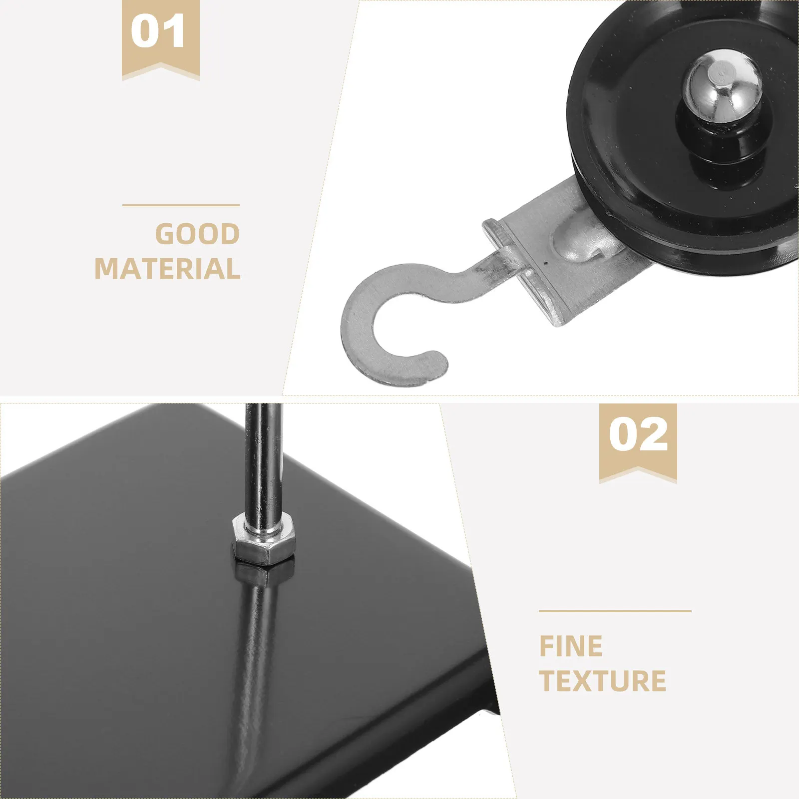 1Set Sturdy Galvanized Base Pulley System Physics Teaching Tool for Force Motion Demonstrations Pulley Block Physics Experiments