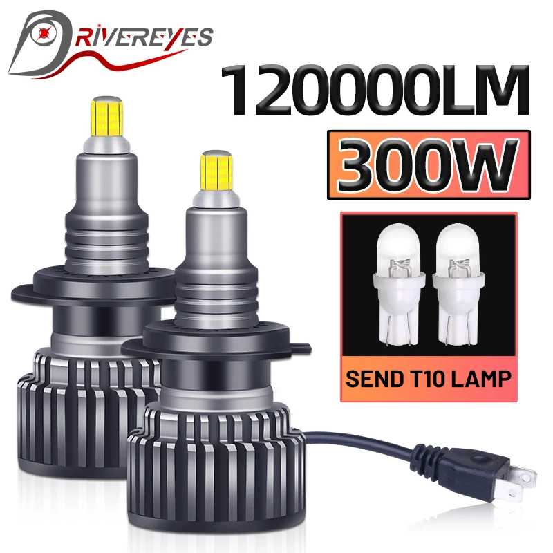 

360 H7 LED Lights 120000LM 300W LED H11 H8 H1 880 881 H27 9005 HB3 9006 HB4 9012 HIR2 H9 H16 Auto Mini Diode For Projector Lens