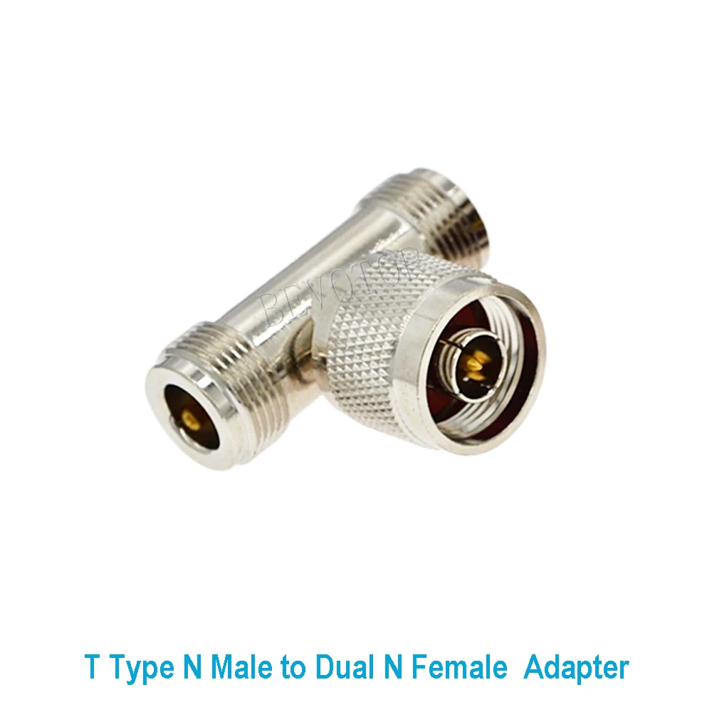 50PCS L16 N Male Plug to L16 N 2*Female Jack T Type for Wifi Radio Antenna 3Way Triple Splitter Connector RF Adapter Wholesales