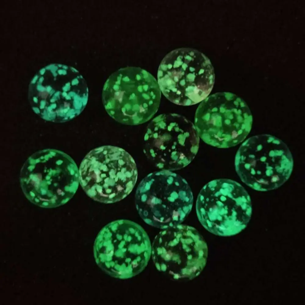10個/パック 暗闇で光る発光ガラス玉 ガラスビー玉 非多孔質水槽ガラス玉 カラフル 10個/パック