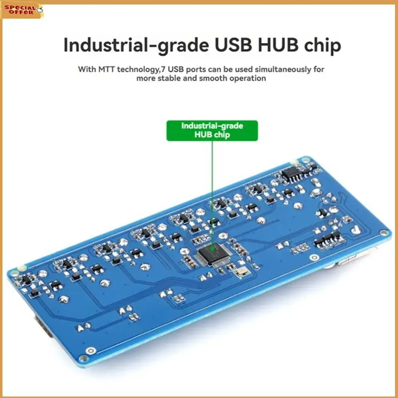 

A69Z Industrial USB HUB 7-CH USB 2.0 Expansion Port Adapter For Windows 11/10/8 Linux
