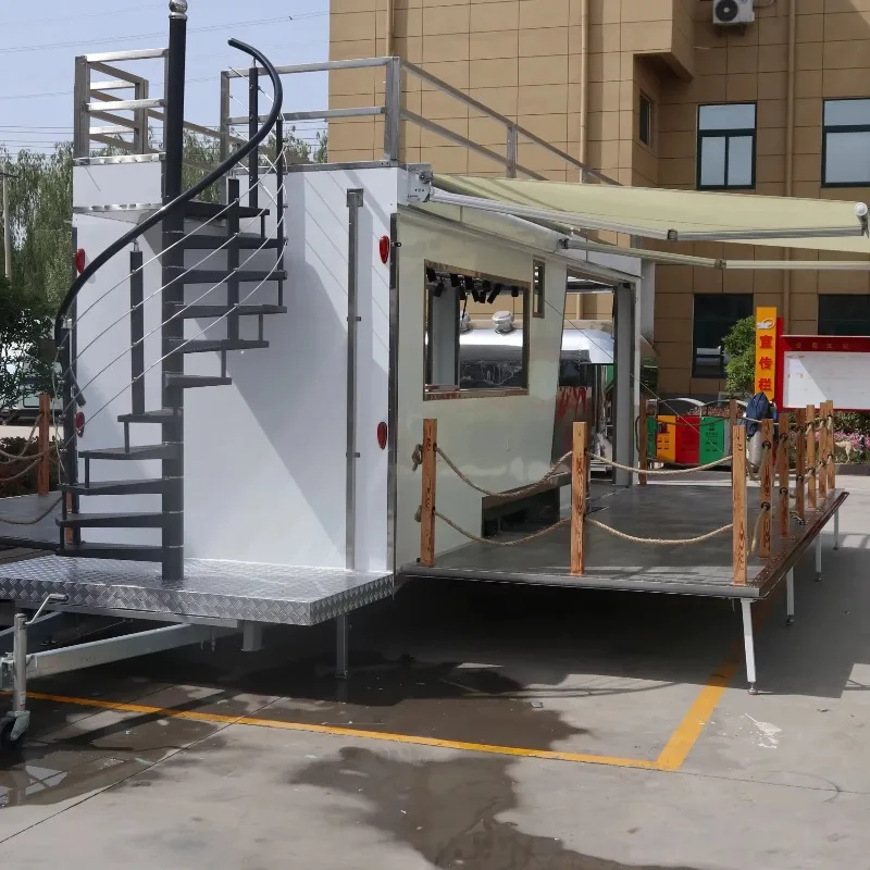 مقطورة طعام من الألومنيوم شديدة التحمل - مثالية للمناسبات الخارجية، مثالية كالمطبخ المحمول