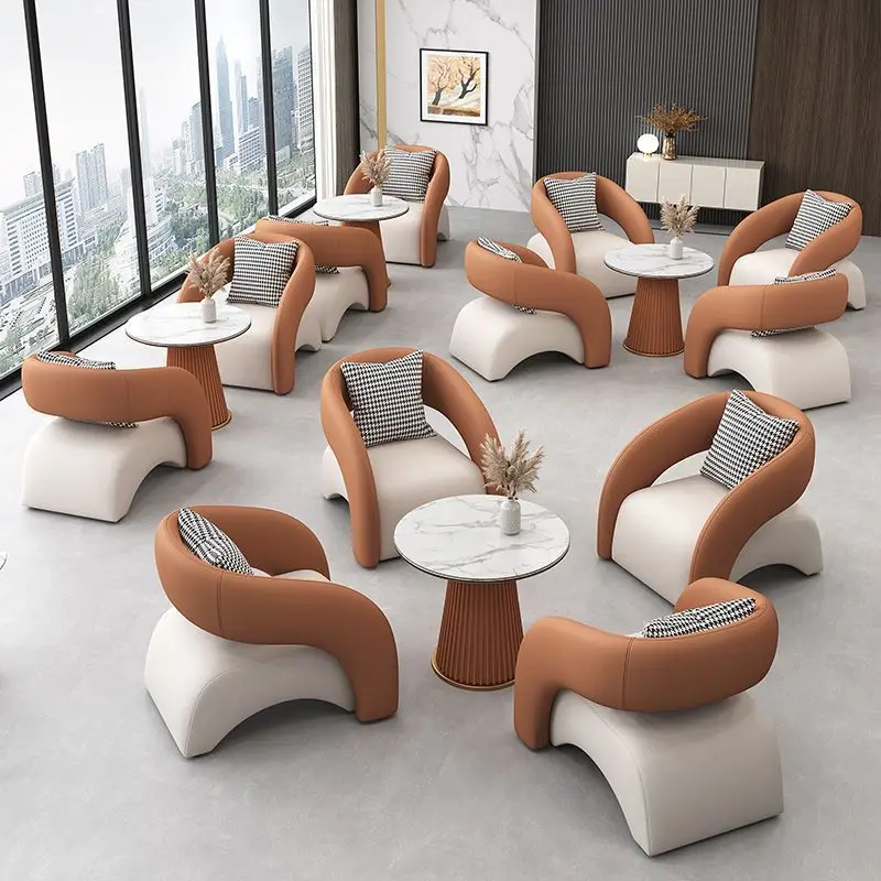 

Negotiation table and chair combination lounge area light luxury modern lounge area reception table negotiation table sales