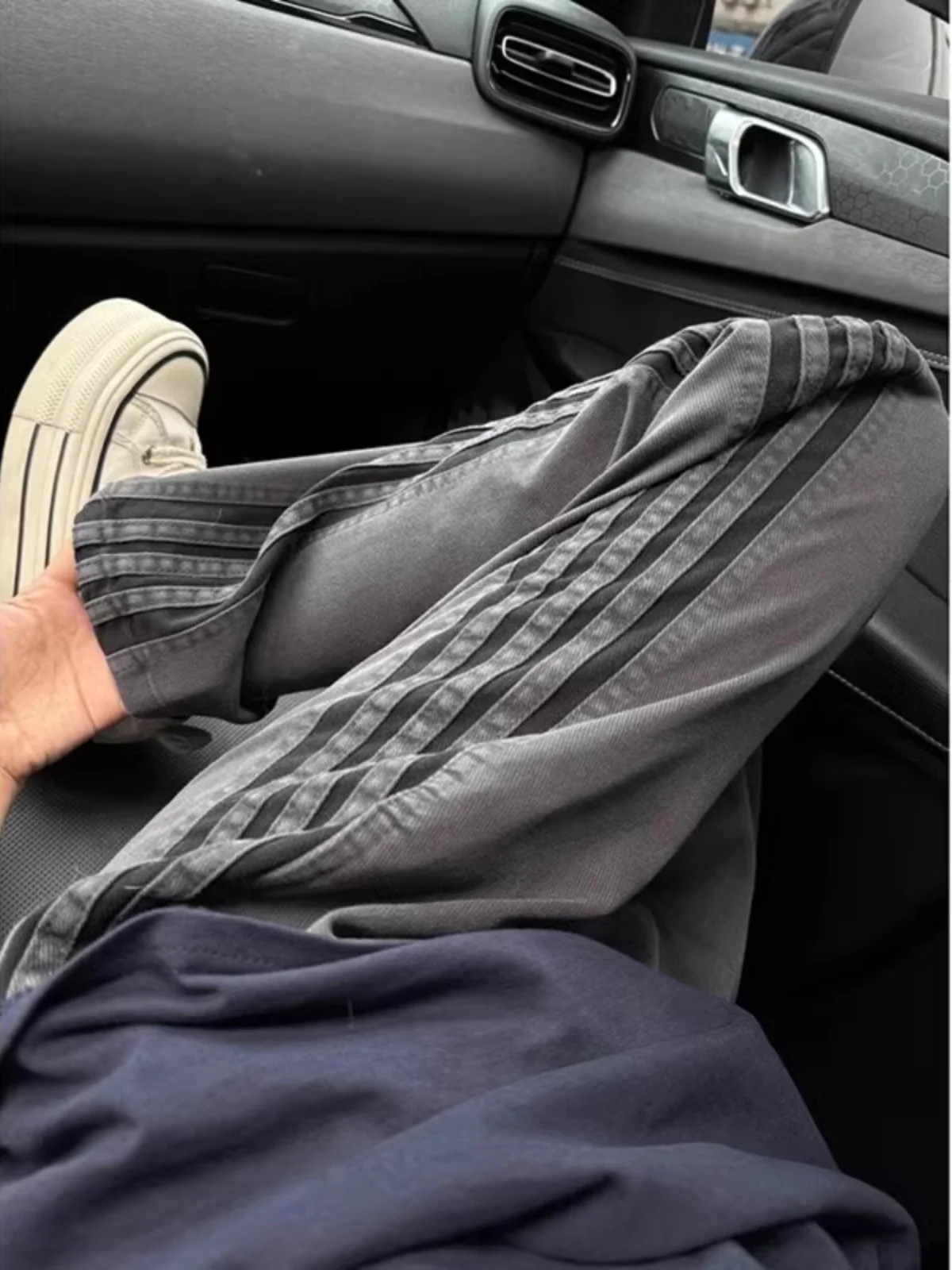 

F2OCUS Men's Summer American Retro Qui Dry Military een Work Pants Striped Casual Straight Leg Sports Trousers