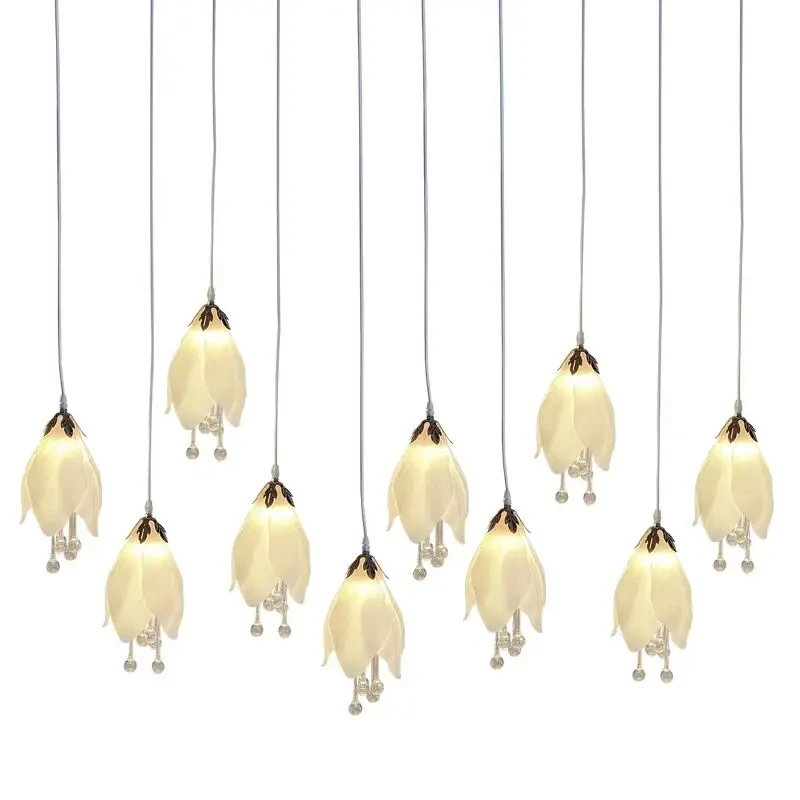 10個のマグノリアLEDハンギングオーナメント、アクリル製装飾ペンダント、ホリデーパーティー、結婚式、パーティー会場、ステージ、天井装飾用