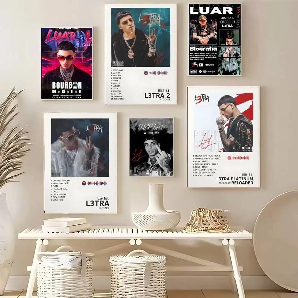 Popular Music Rapper Singer L-luar La L Poster High Quality Dorm Living Room Aesthetic Wall Decoration Painting Stickers Gift
