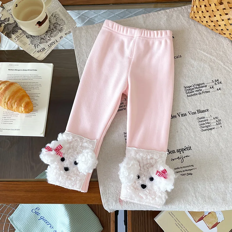 Children's Fleece Leggings 2025 Autumn and Winter New Girls' Integrated Fleece Leggings Fashion Casual