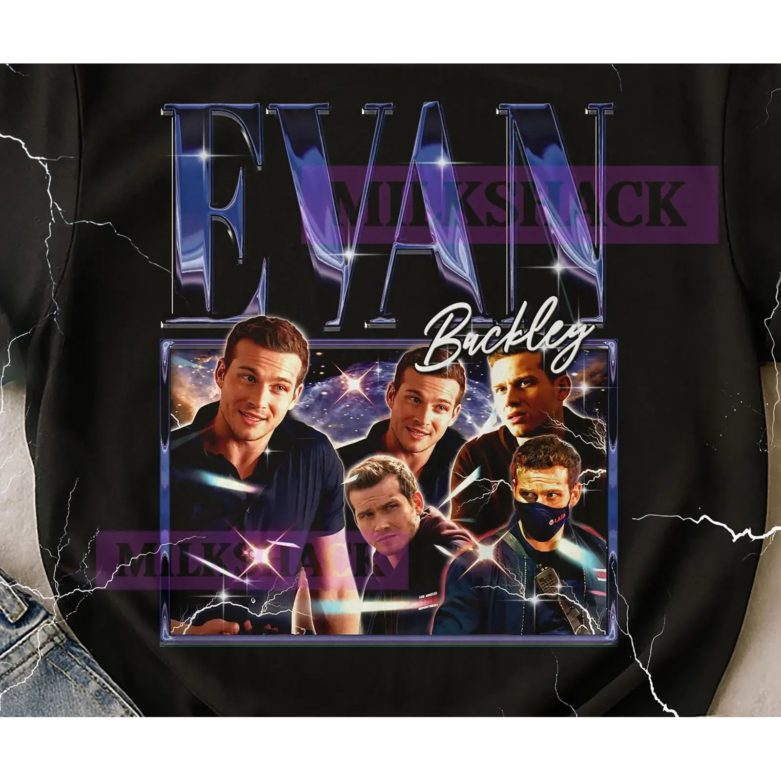 Evan Buckley Vintage Bootleg T Shirt Retro 90s Tv Series Merch Star Fan Show Lover  vintage Washed Versatile Casual Stylish
