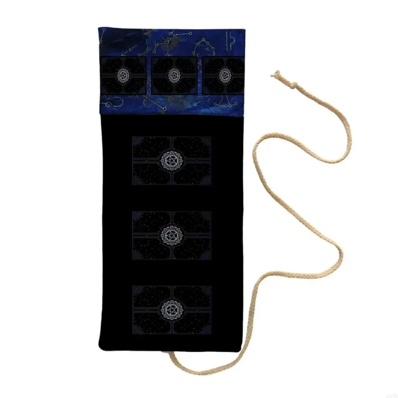 Reusables Tarots Deck Bag Breathable Polyester Linen Fabric Artistic Print Portables Foldable Storage For Card Readers 