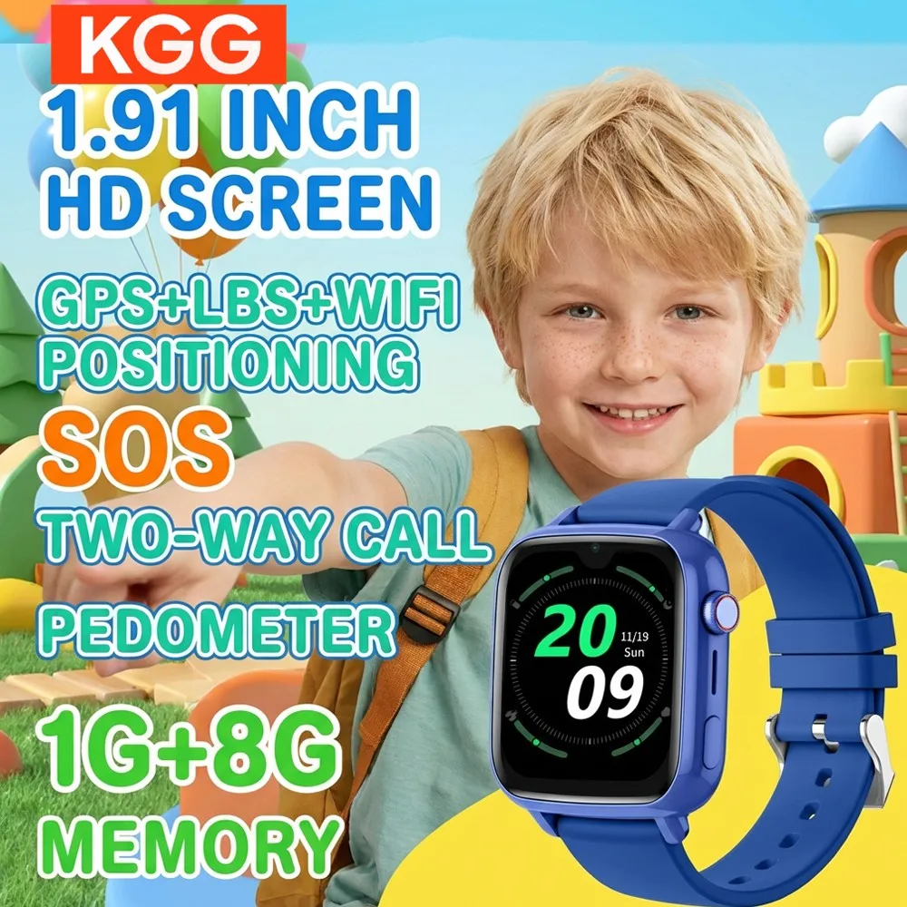 

Детские умные часы с GPS-трекером, 4G, отслеживание местоположения в реальном времени, детские часы с видеочатом, камерой, играми, функцией SOS-вызова, 1ГБ+8ГБ