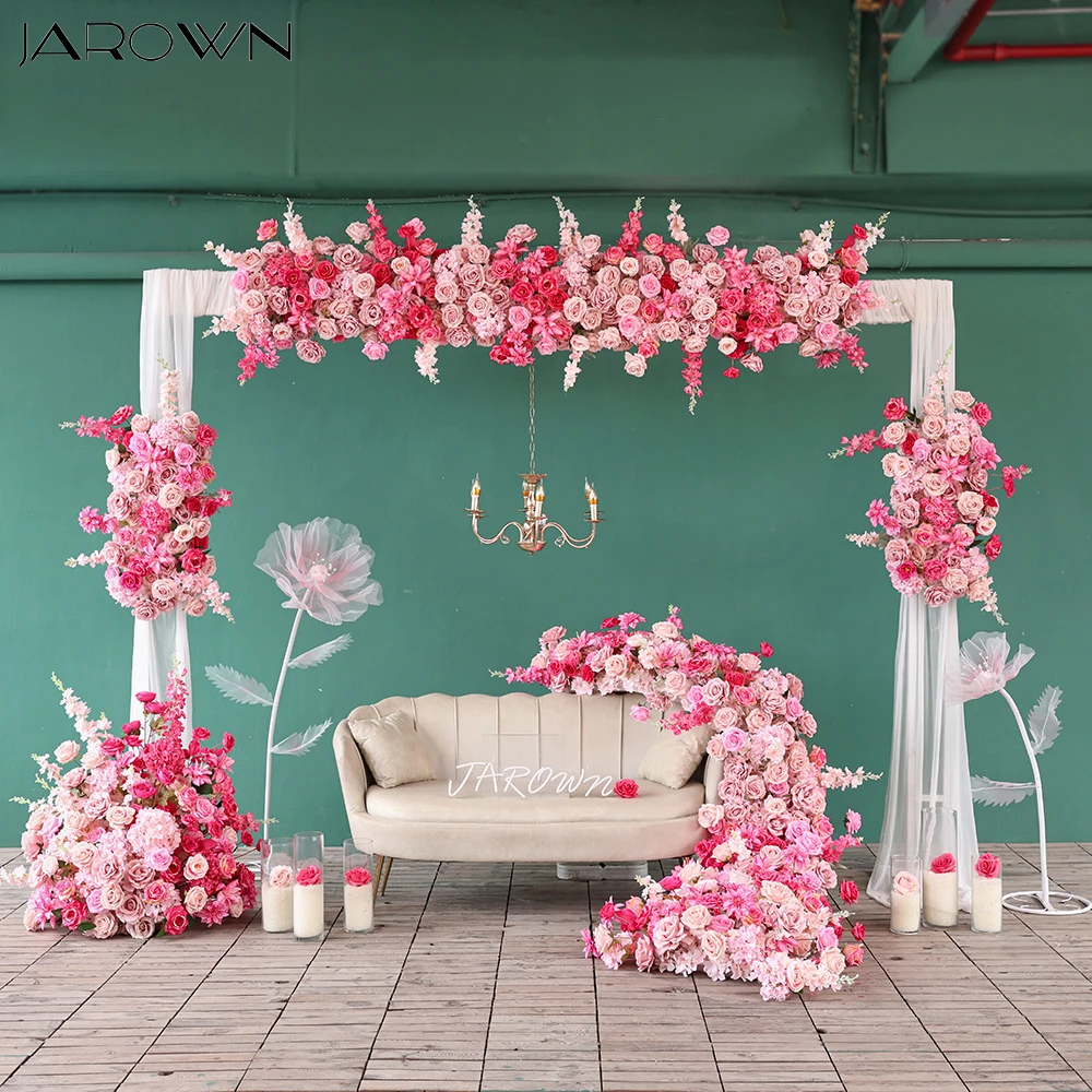 

Pink flowers Artificial Decoration Luxury Rose Delphinium Flower Arrangement for Wedding Event Backdrop Decor Stage Props