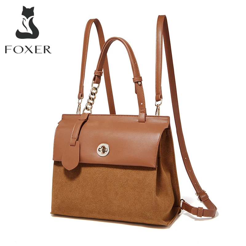 

Женская сумка FOXER из искусственной кожи, новинка 2026 года, минималистичная портативная сумка через плечо, женский ретро-рюкзак, лучший подарок для мамы, любимой.