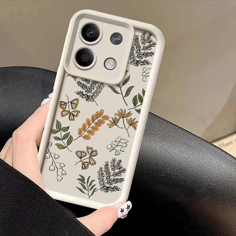 Little Leaf Pattern Phone Case For Xiaomi Poco F6 X6 X5 11T 13T Pro Redmi Note 13 4G 13 12 11 Pro Plus 5G Shockproof Soft Cover