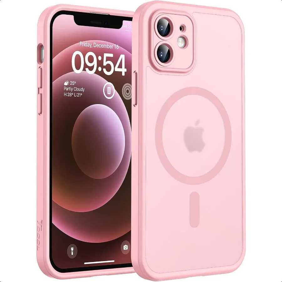

Магнитный чехол TOCOL 3 в 1 для iPhone 12, обновленная полная защита камеры, совместимая с защитой Magsafe 15 футов в стиле милитари