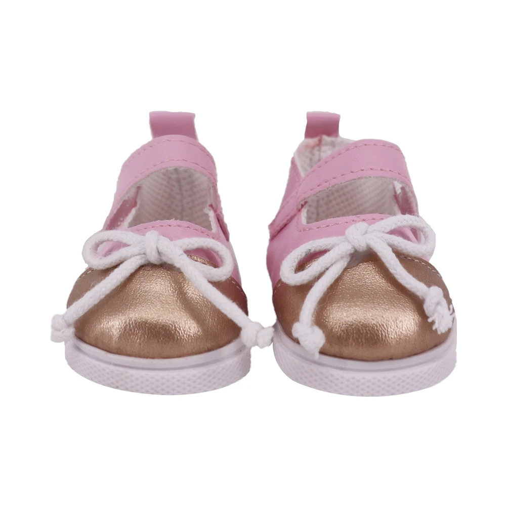 รองเท้าตุ๊กตา 7 ซม. รองเท้าหนังหลากหลายสไตล์ รองเท้าน่ารักสำหรับใส่ทุกวัน สำหรับตุ๊กตาสาวอเมริกันขนาด 18 นิ้ว และตุ๊กตาเด็กทารกขนาด 43 ซม. อุปกรณ์เสริมตุ๊กตา ของเล่นเด็กผู้หญิง