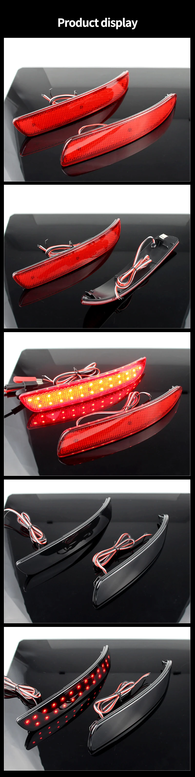 2 stücke Auto Rote LED Hinten Stoßstange Reflektor Schwanz Bremse Stop Licht Zubehör 63147158950/7625714988463 Für BMW X5 E70 M 2006-2013 – Detail 7