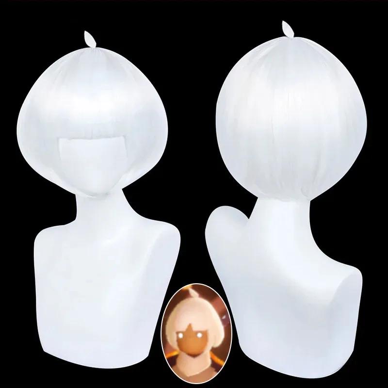 2025 11 게임 스카이 어린이의 빛 가발 카카시 황무지 졸업 킬 숨겨진 머리 코스프레 섬유 합성 화이트