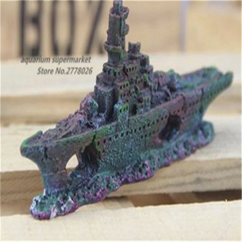 

resin aquarium landscaping ship wreck fish tank ornament cave shipwreck broken boat fish tank decoration