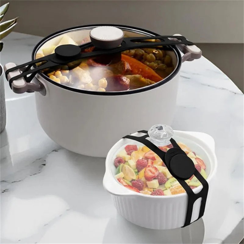 54cm Wiederverwendbarer Deckelriemen Silikon-Elastikband Universeller Topfdeckelhalter für Lunchboxen Elastisches Band Outdoor-Besteckzubehör