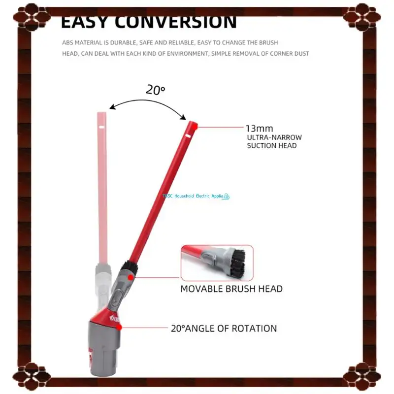 For Dyson V7 V8 V10 V11 V12 V15 Vacuum Cleaner Parts Traceless Dust Removal Soft Brush+Crevice Cleaning Brush+Hose+Switch Lock