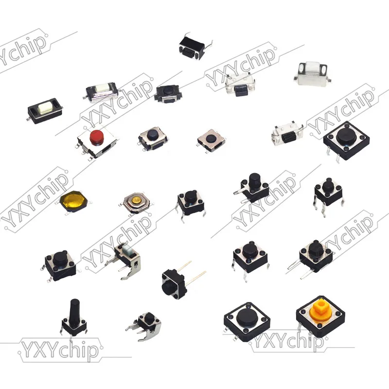 125/140PCS Tact Push Button Switch DIP SMD Micro Switch Kit 14Values 25Values Micro Push Buttons Touch Component Kit, for TV Toy