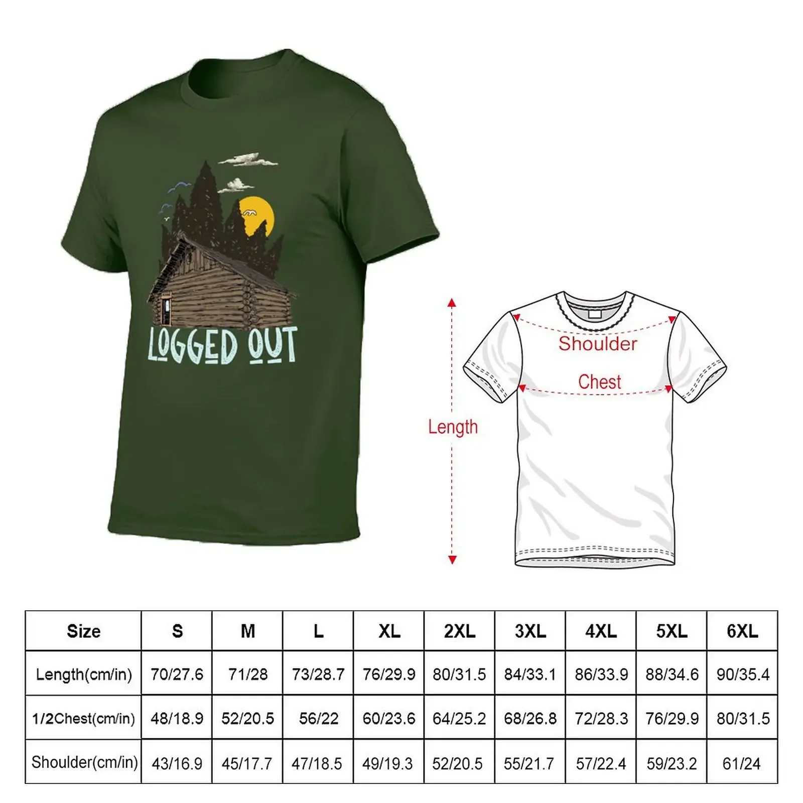 Vintage Mountain House Life Logged Out Log Cabin T-shirt cute clothes summer top t shirt for men