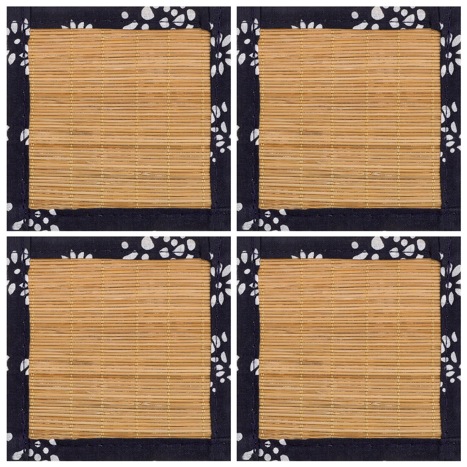 

4Pcs Bamboo Weaving Coaster Non-Slip Drink Mat Heat Resistant Mats for Kitchen Bamboo Coasters Woven Coasters