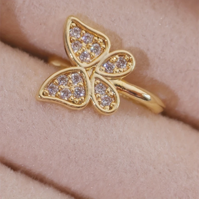 1-piece set of sweet and cute butterfly zircon nose clip made of brass material, European and American French style non perforat