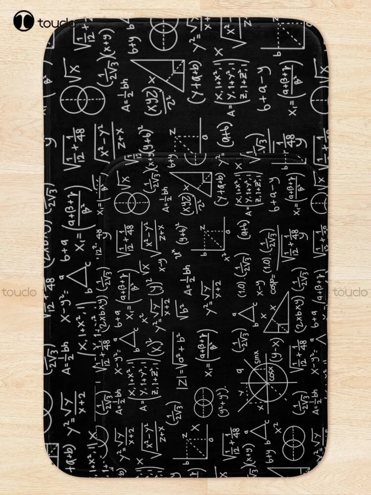 Math Formulas Blackboard School Geek Bath Mat Pink Bath Rugs Cute Bathroom Mats