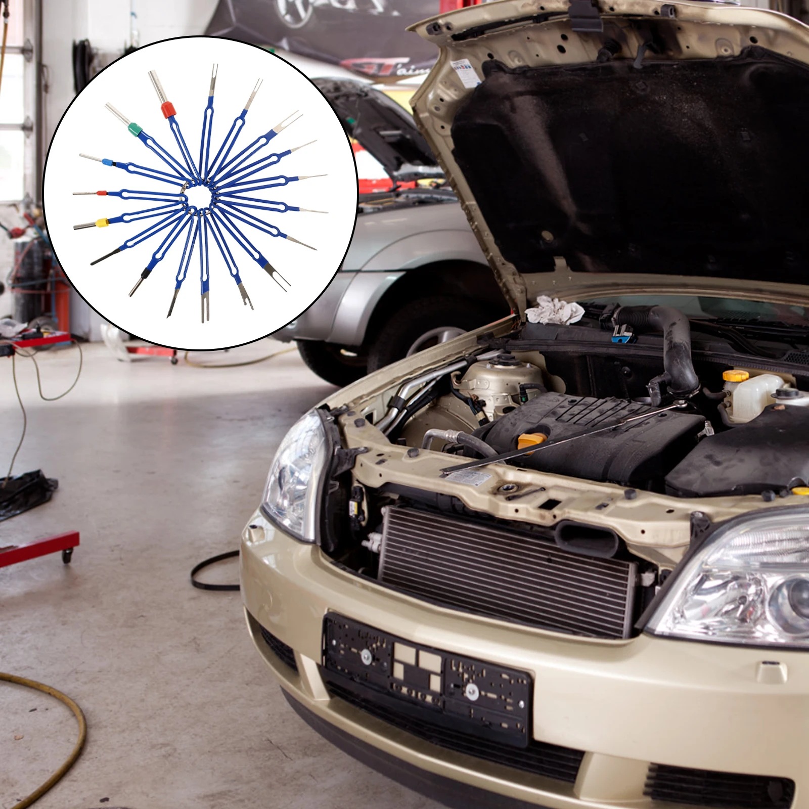 18-delige auto-aansluitklemmen demontage- en verwijderingsgereedschapset, elektrische connector-pen-uitnemer, gereedschap voor het verwijderen van elektrische aansluitklemmen