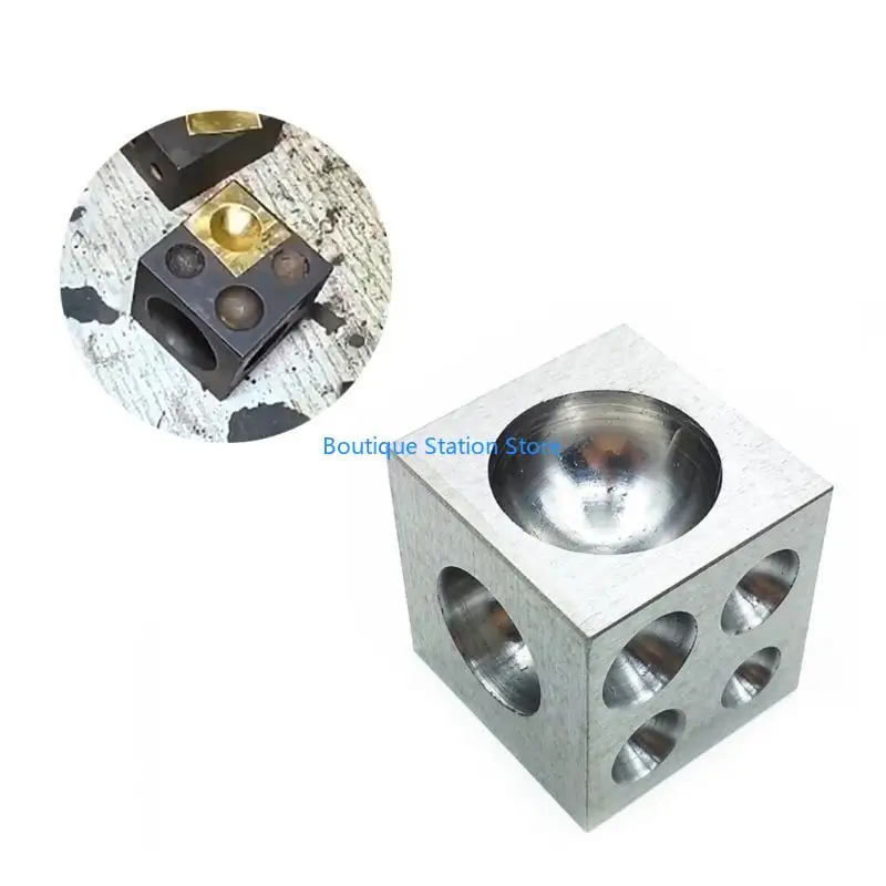 

Y55F Four-Sided Bracelets Mandrel High-Carbon Steel Dapping Doming Block Jewelry Making Steel Dapping Cube Doming