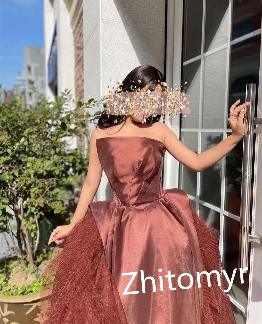 Exquisite High Quality	Strapless Ball Gown  Floor Length Formal Ocassion 	 Satin vestidos de fiesta para mujer