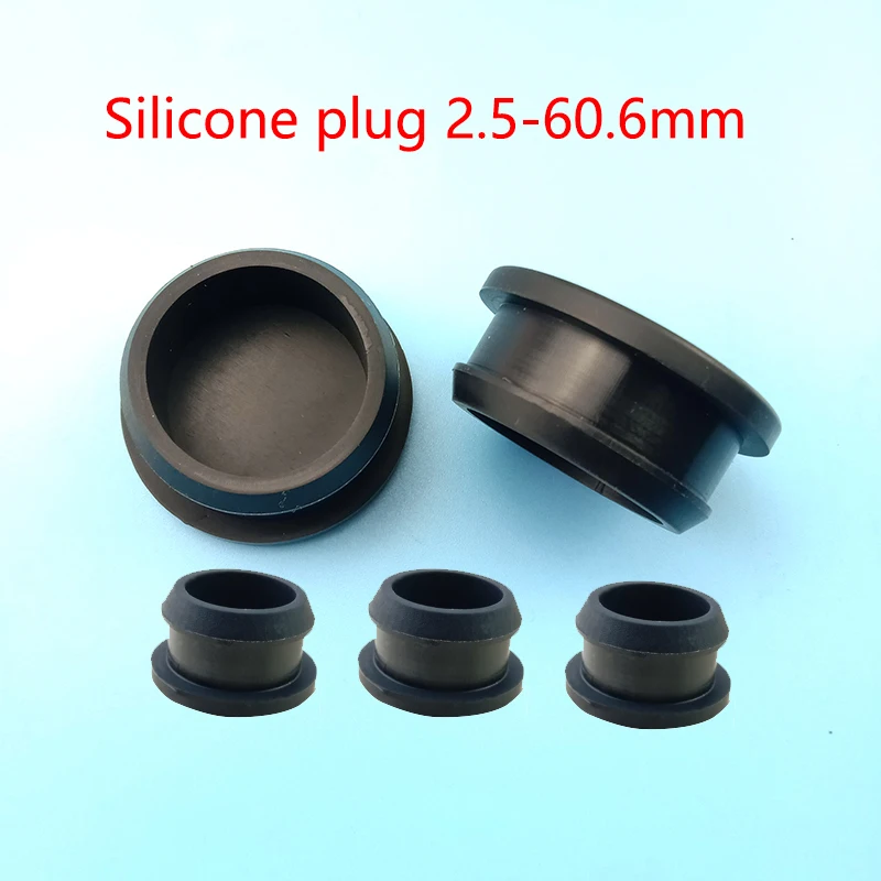 2mm to 60mm Silicon Rubber Hole Caps Rubber Male Plug Silicone Stopper Tap Bung Plastic Pipe Seal Caps Cover Waterproof