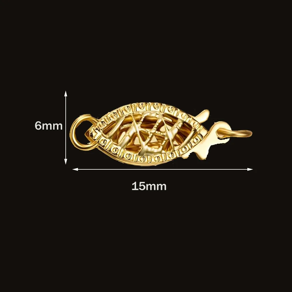 5pcs Copper Pearl Filigree Necklace Clasp Fish Hook Jewelry Slide Connectors for DIY Layered Necklaces Crafts Bracelets Making