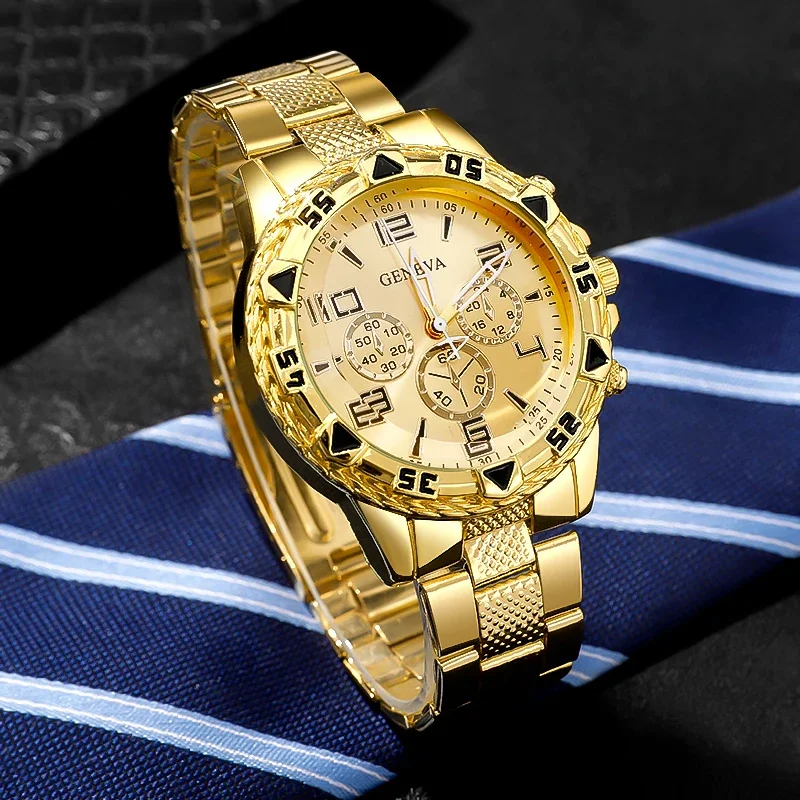 Set de 4 piezas que incluye un reloj nuevo y accesorios para hombre, de estilo informal y elegante, una excelente opción para regalar.