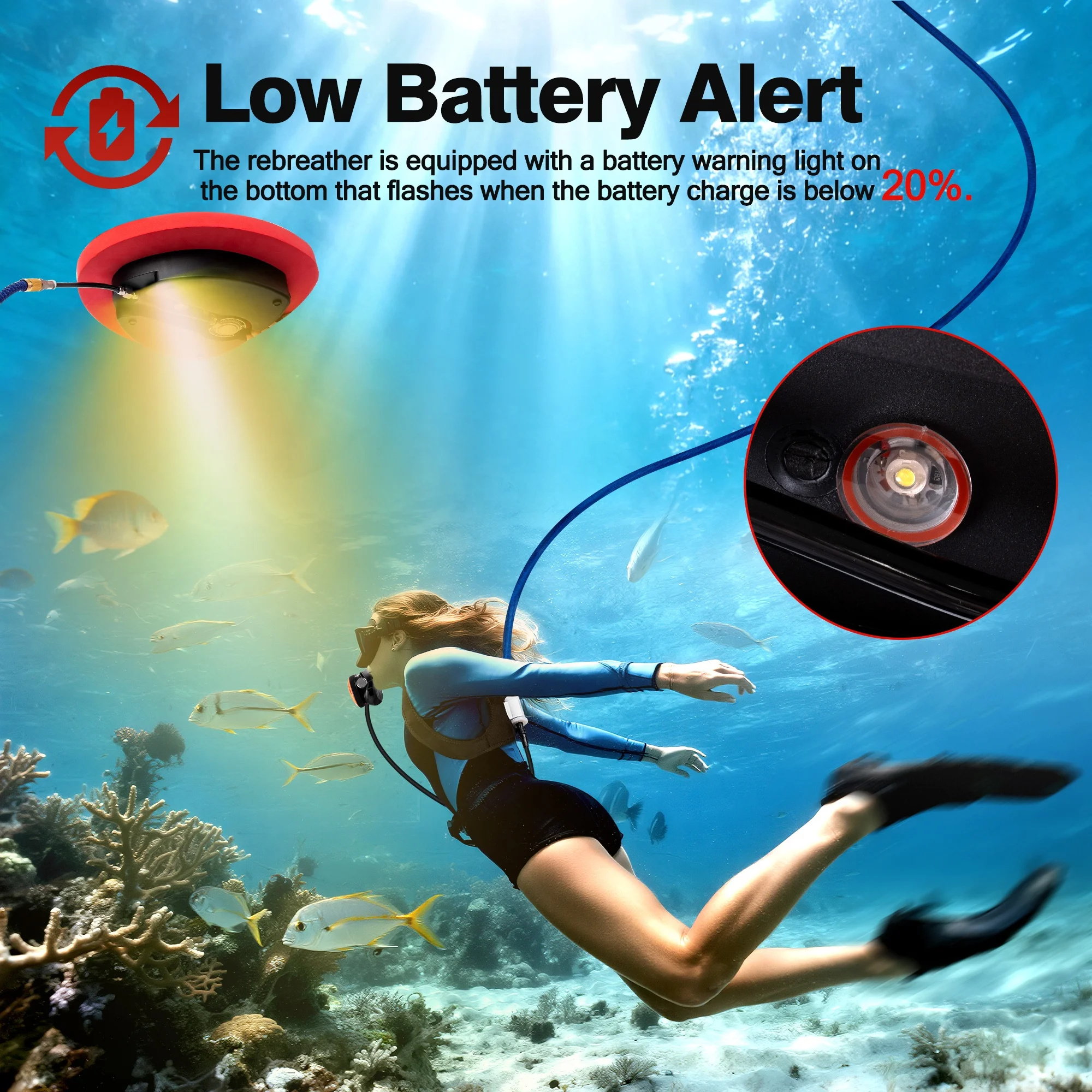 OEM CE Portable Z500 Dive 5 Hours 10M Freediving Safety Underwater Snorkeling Fishing Breath Tankless Diving Ve ntilator