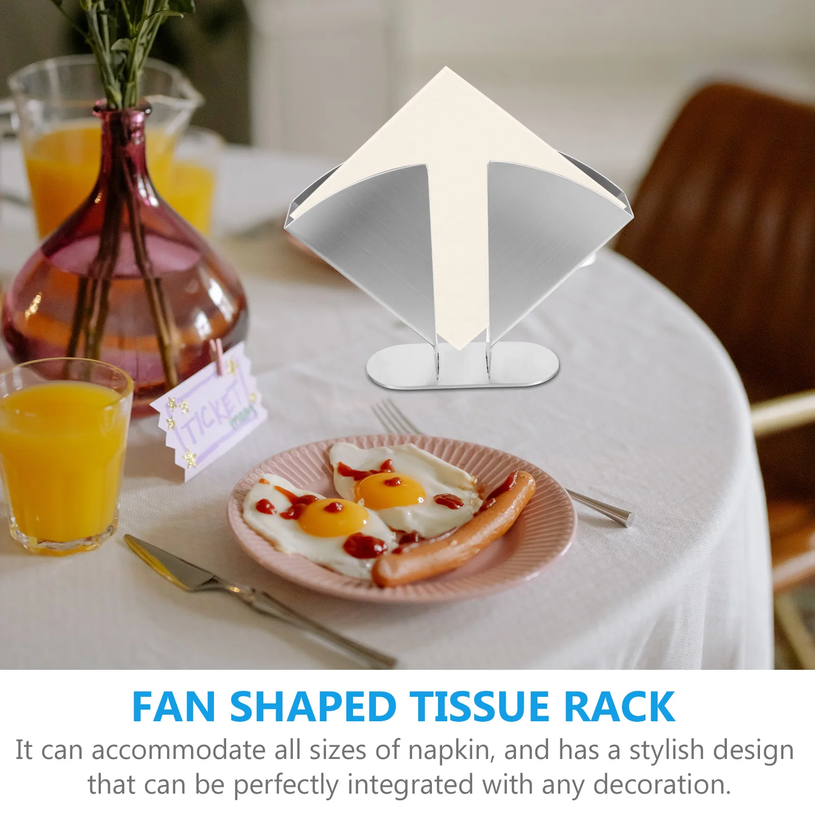 

Stainless Steel Paper Towel Holder Napkin Rack Household Tissue St Fan Shaped Coffee Shop Kitchen Bathroom Supplies